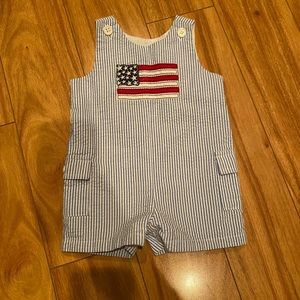 Infant Boys July 4th Seersucker Shortall